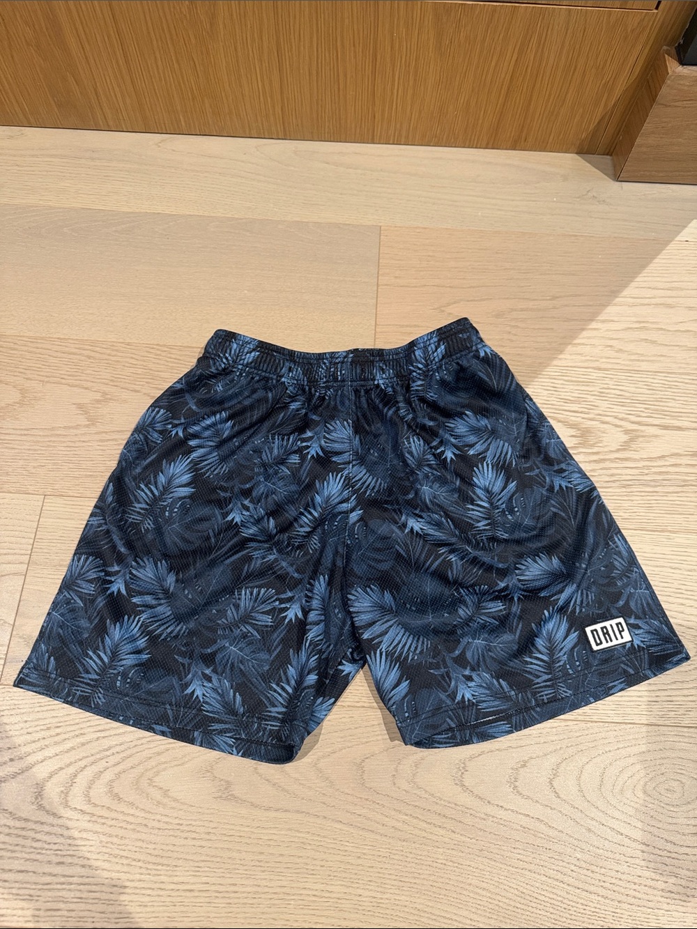Boys' Navy Palm-Print Athletic Shorts